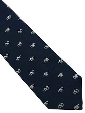 Vintage Navy Blue Bald Eagle Repp Tie Necktie United States America Embroidered